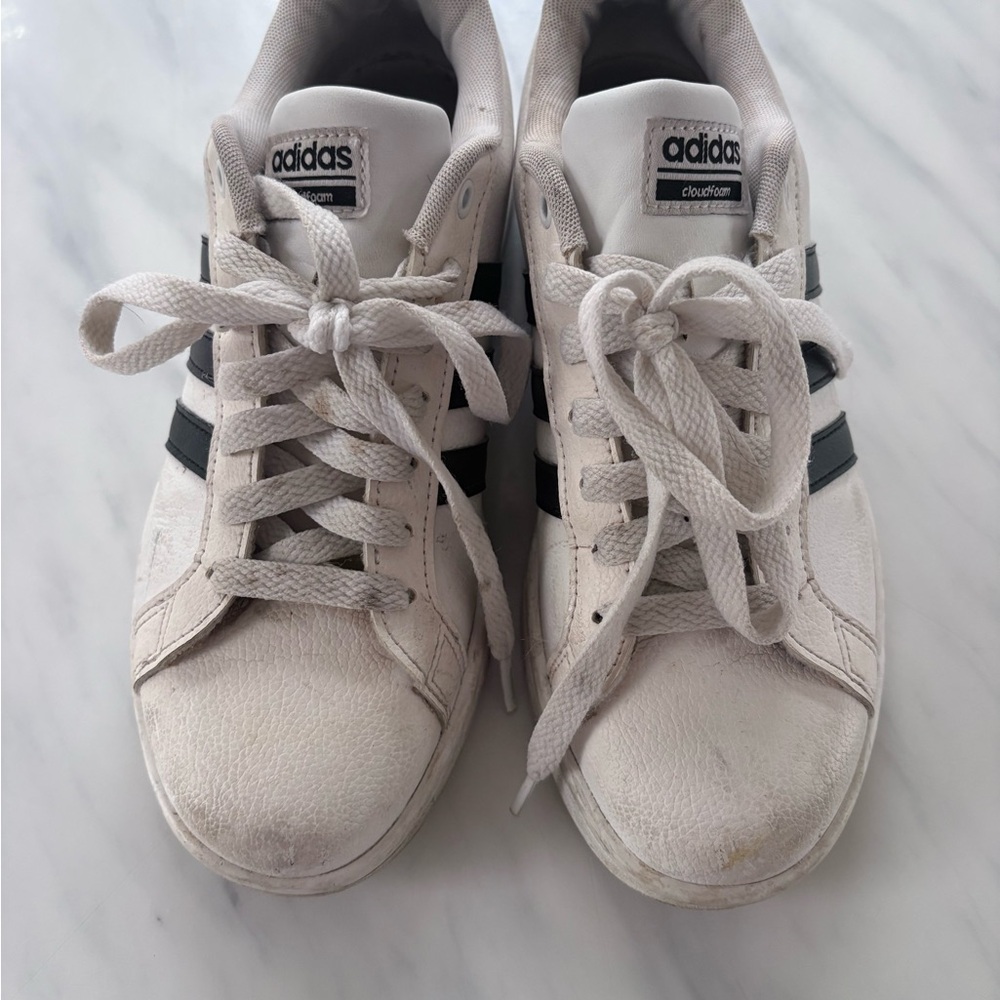 Adidas Classic White and Black Sneakers